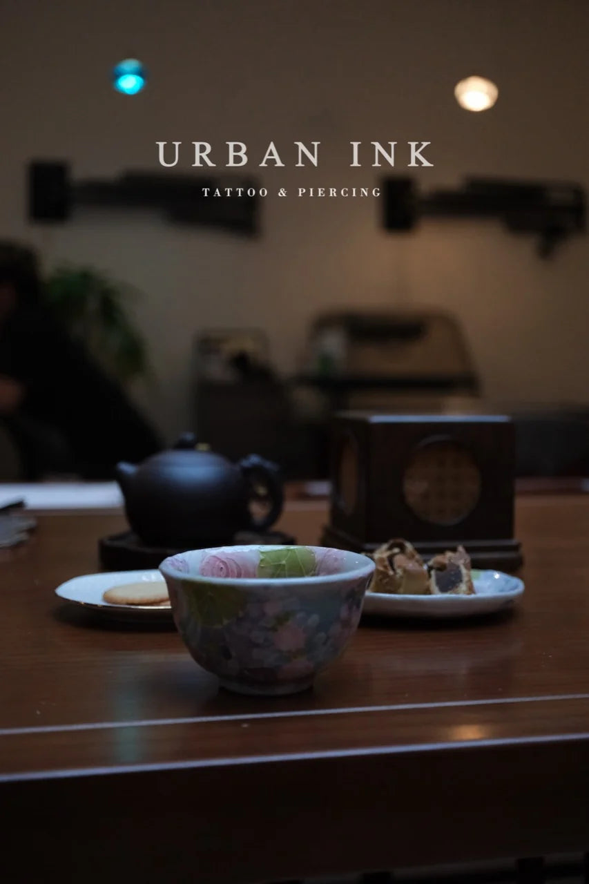Tea and small details on a table at Urban Ink