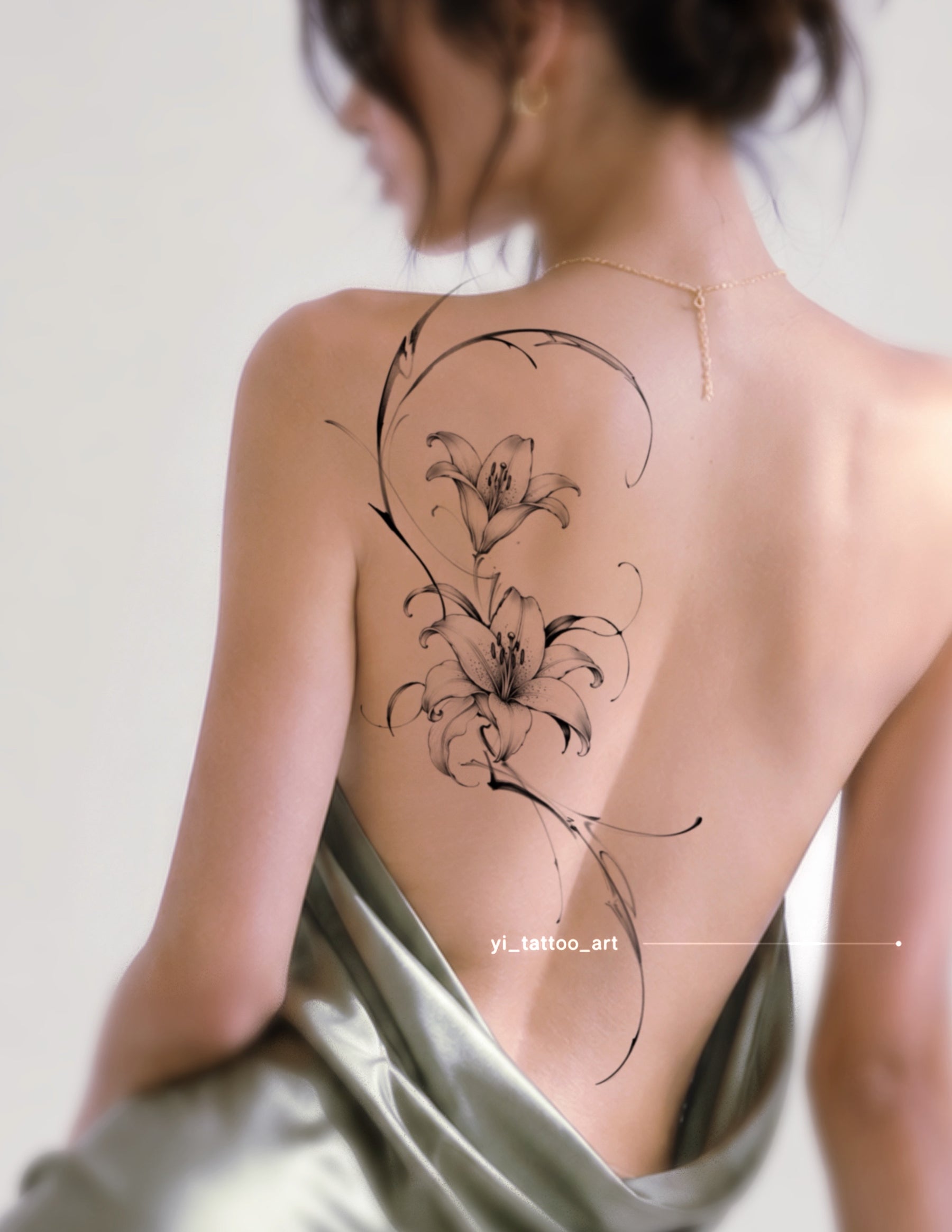 Yi flash tattoo design 79799, 6-10 inches