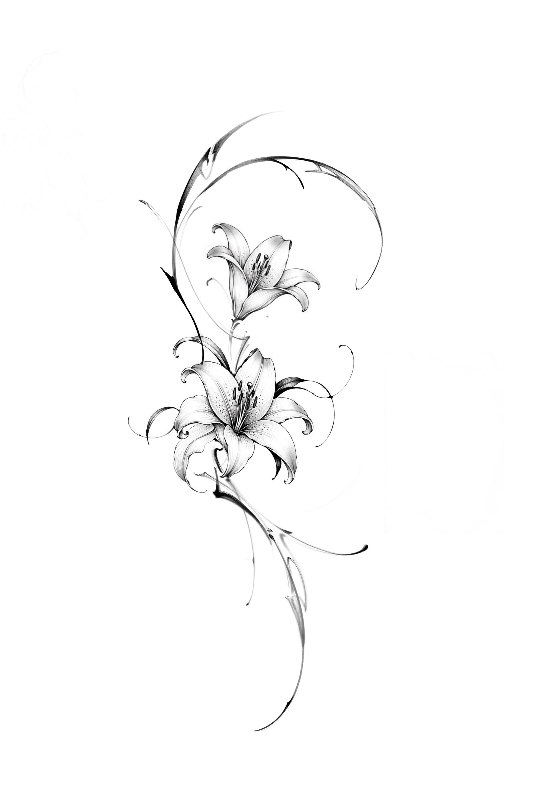 Yi flash tattoo design 79800, 6-10 inches