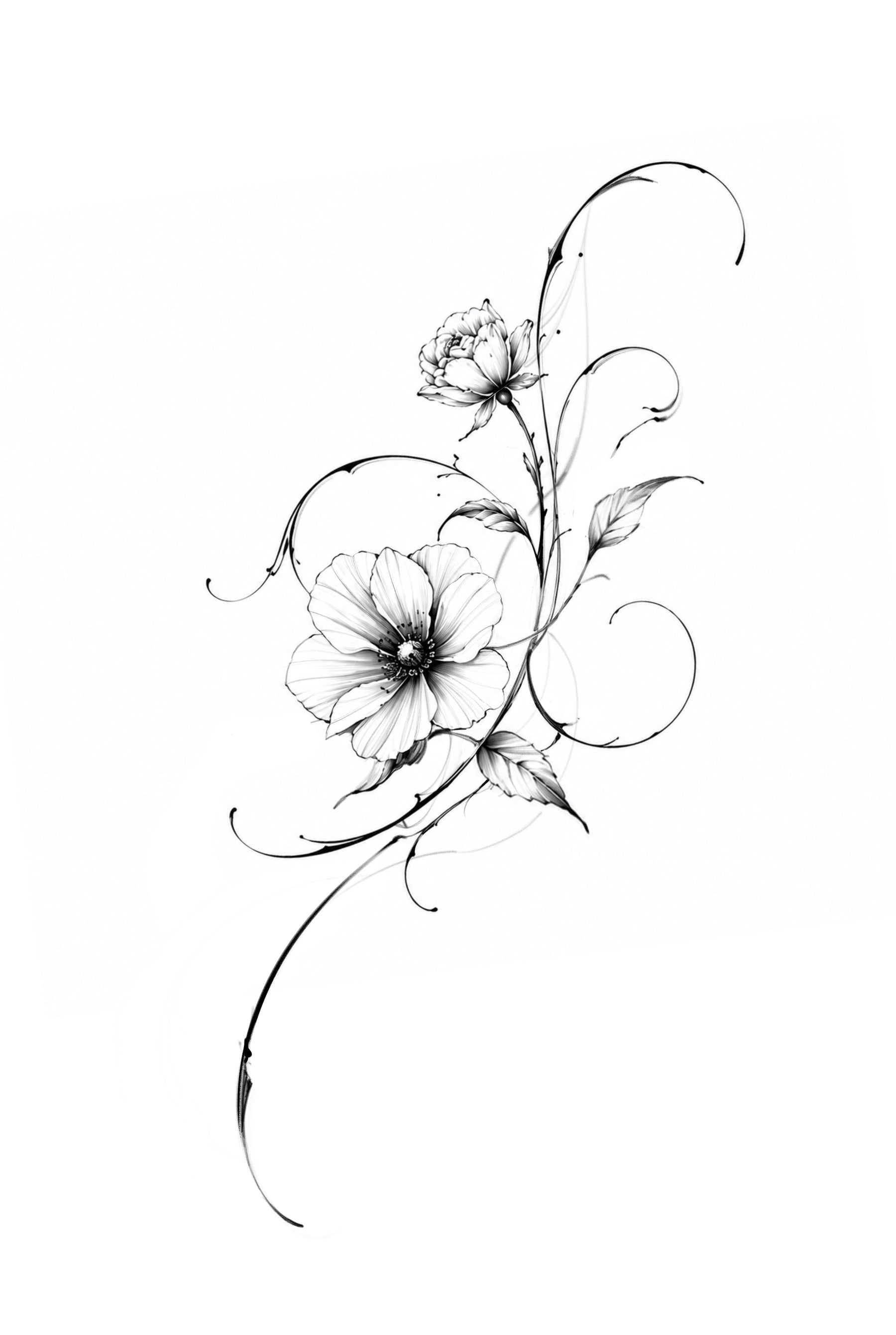 Yi flash tattoo design 79801, 6-10 inches