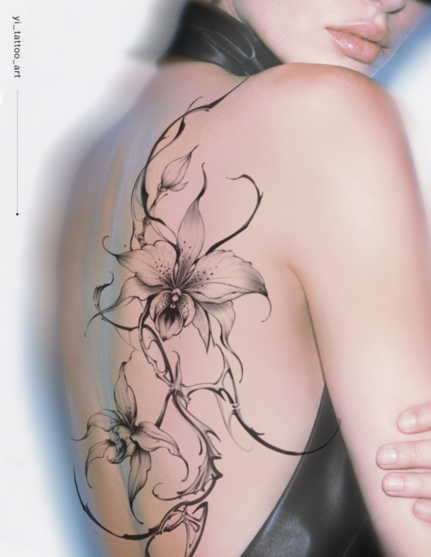 Yi flash tattoo design IMG_7149, 6-10 inches