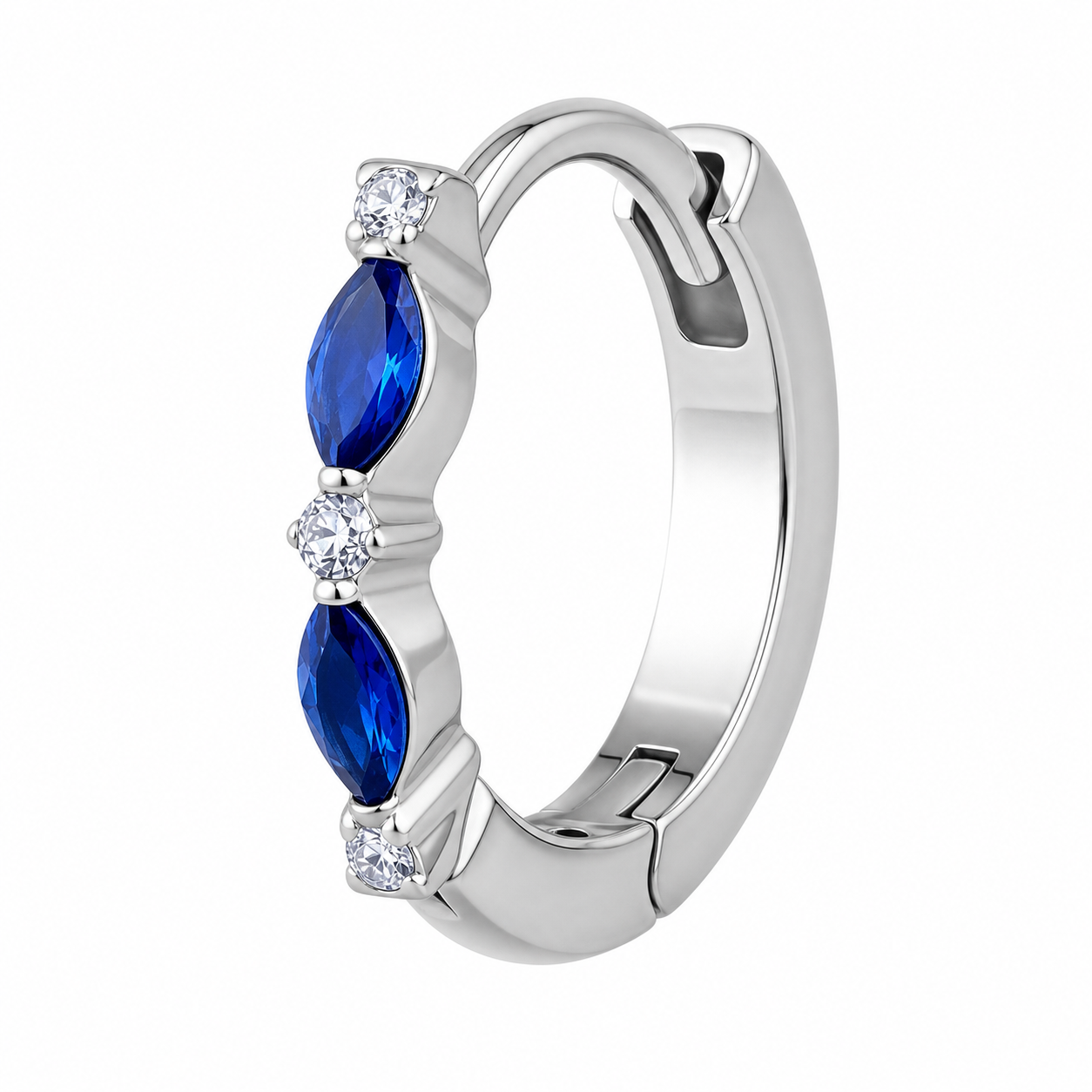 CLCZ+NBL ASTM F136 Titanium Earring - Silver, 18G, 1.0 x 8 mm — product detail views (P-ER-0006-S01)
