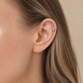 ASTM F136 Titanium Flat Back - Silver, Internally Threaded, 18G, 1.0 x 6+4 mm — wearing view four (P-FB-0054-S01)