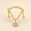 Clear CZ ASTM F136 Titanium Flat Back - Gold, Internally Threaded, 16G, 1.2 x 8+4 mm — primary product image (P-FB-0059-G01)