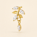 Clear CZ ASTM F136 Titanium Flat Back - Gold, Threadless, 18G, 1.0 x 6+4 mm — primary product image (P-FB-0069-G01)