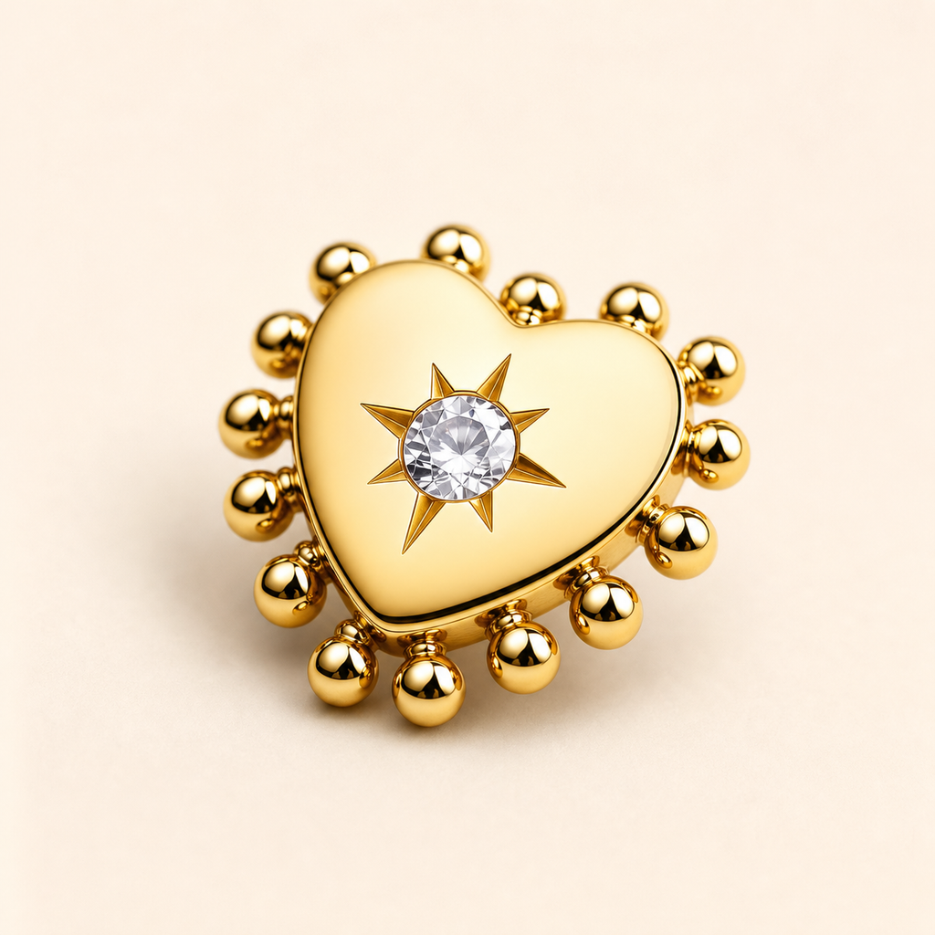 Clear CZ ASTM F136 Titanium Flat Back - Gold, Threadless, 18G, 1.0 x 6+4 mm — product detail views (P-FB-0071-G01)
