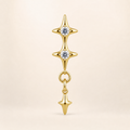 Clear CZ ASTM F136 Titanium Flat Back - Gold, Internally Threaded, 16G, 1.2 x 8+4 mm — primary product image (P-FB-0077-G01)