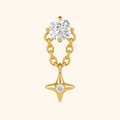 Clear CZ ASTM F136 Titanium Flat Back - Gold, Internally Threaded, 16G, 1.2 x 8+4 mm — primary product image (P-FB-0087-G01)