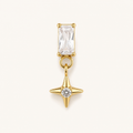 Clear CZ ASTM F136 Titanium Flat Back - Gold, Internally Threaded, 16G, 1.2 x 8+4 mm — primary product image (P-FB-0089-G01)