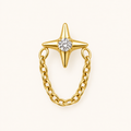 Clear CZ ASTM F136 Titanium Flat Back - Gold, Internally Threaded, 16G, 1.2 x 8+4 mm — primary product image (P-FB-0091-G01)