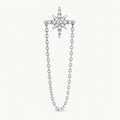Clear CZ ASTM F136 Titanium Flat Back - Silver, Internally Threaded, 18G, 1.0 x 6+4 mm — primary product image (P-FB-0097-S01)