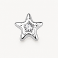 Clear CZ ASTM F136 Titanium Flat Back - Silver, Internally Threaded, 18G, 1.0 x 6+4 mm — primary product image (P-FB-0099-S01)