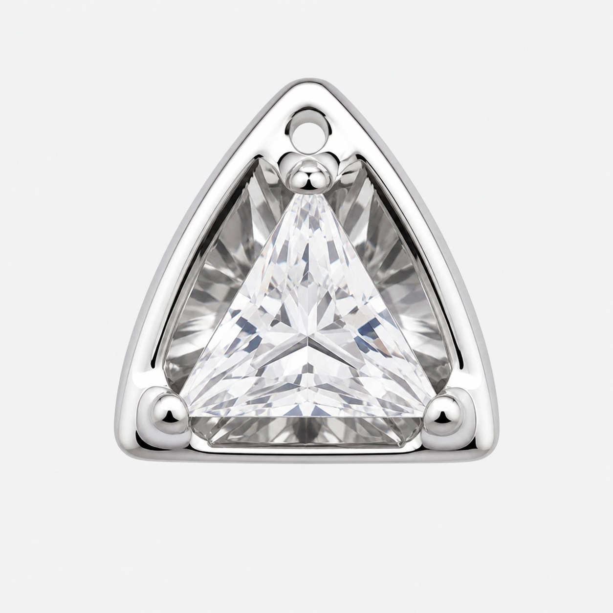Clear CZ ASTM F136 Titanium Flat Back - Silver, Threadless, 16G, 1.2 x 8+4 mm — product detail views (P-FB-0105-S01)