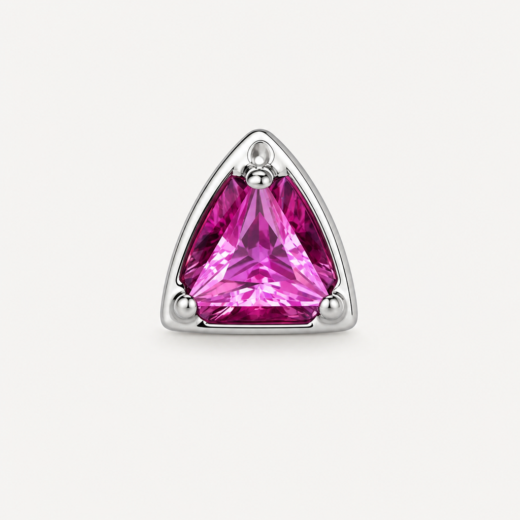 ROSE ASTM F136 Titanium Flat Back - Silver, Threadless, 16G, 1.2 x 8+4 mm — primary product image (P-FB-0107-S01)