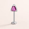 ROSE ASTM F136 Titanium Flat Back - Silver, Threadless, 16G, 1.2 x 8+4 mm — primary product image (P-FB-0107-S01)
