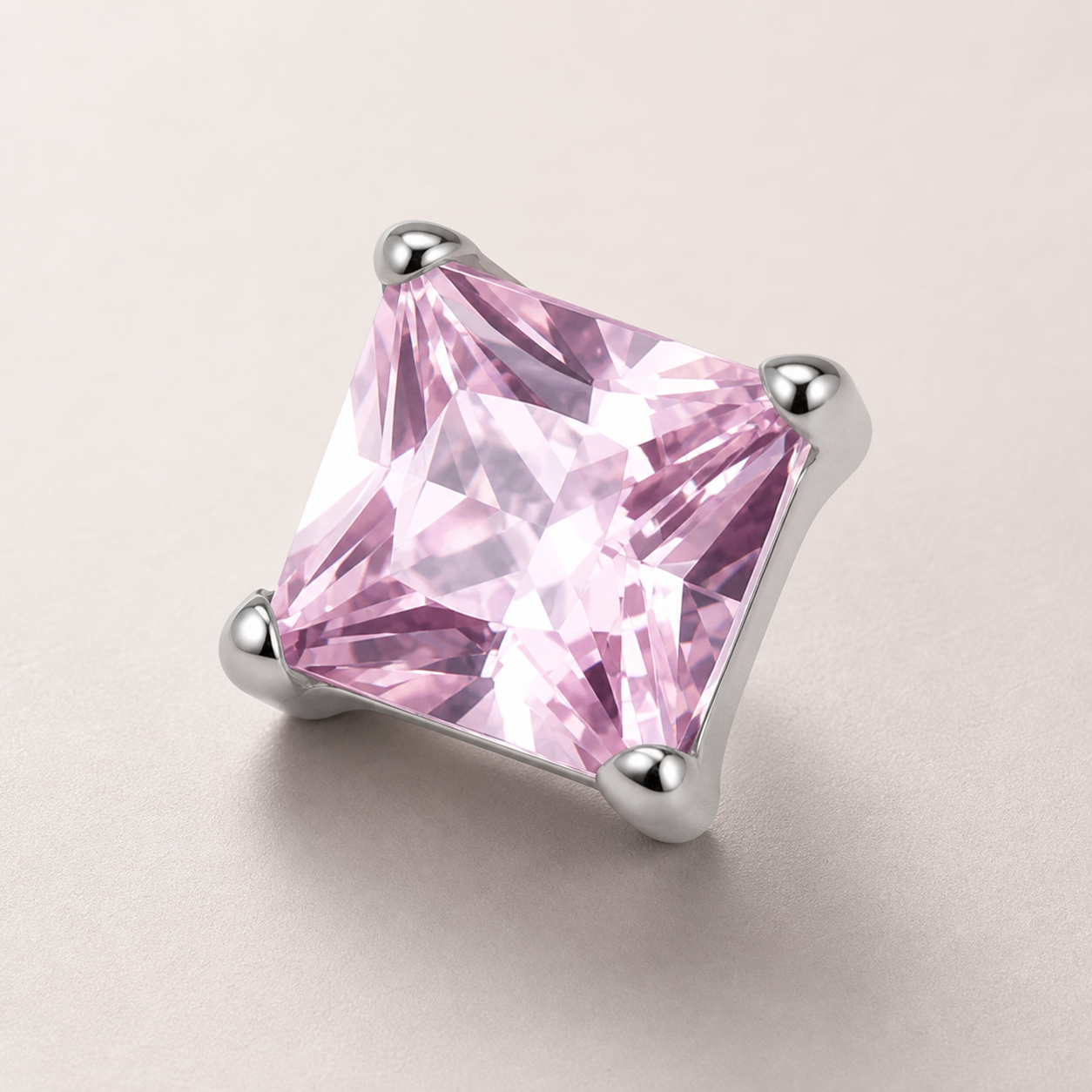pink ASTM F136 Titanium Flat Back - Silver, Threadless, 20G, 0.8 x 6+2.5+3 mm — product detail views (P-FB-0113-S01)