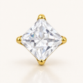 Clear CZ ASTM F136 Titanium Flat Back - Gold, Threadless, 20G, 0.8 x 6+2.5+3 mm — primary product image (P-FB-0115-G01)