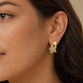 Clear CZ ASTM F136 Titanium Flat Back - Gold, Threadless, 16G, 1.2 x 6+4 mm — wearing view four (P-FB-0122-G01)