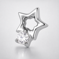Clear CZ ASTM F136 Titanium Flat Back - Silver, Threadless, 16G, 1.2 x 6+4 mm — primary product image (P-FB-0123-S01)