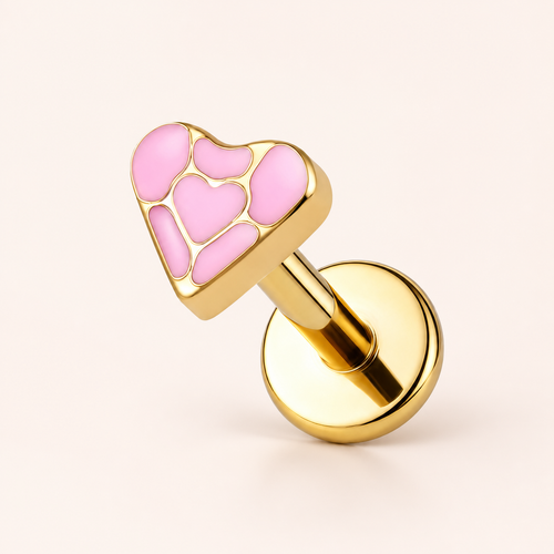 ASTM F136 Titanium Flat Back - Gold, Threadless, 16G, 1.2 x 6+4 mm — primary product image (P-FB-0126-G01)