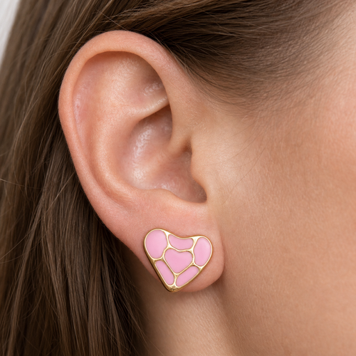ASTM F136 Titanium Flat Back - Gold, Threadless, 16G, 1.2 x 6+4 mm — wearing view one (P-FB-0126-G01)