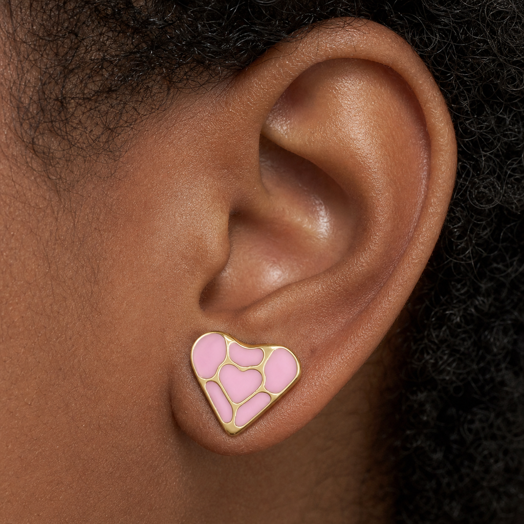 ASTM F136 Titanium Flat Back - Gold, Threadless, 16G, 1.2 x 6+4 mm — wearing view five (P-FB-0126-G01)