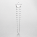 Clear CZ ASTM F136 Titanium Flat Back - Silver, Threadless, 18G, 1.0 x 6+4 mm — primary product image (P-FB-0127-S01)