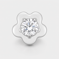 Clear CZ ASTM F136 Titanium Flat Back - Silver, Internally Threaded, 16G, 1.2 x 6+5+4 mm — primary product image (P-FB-0129-S01)