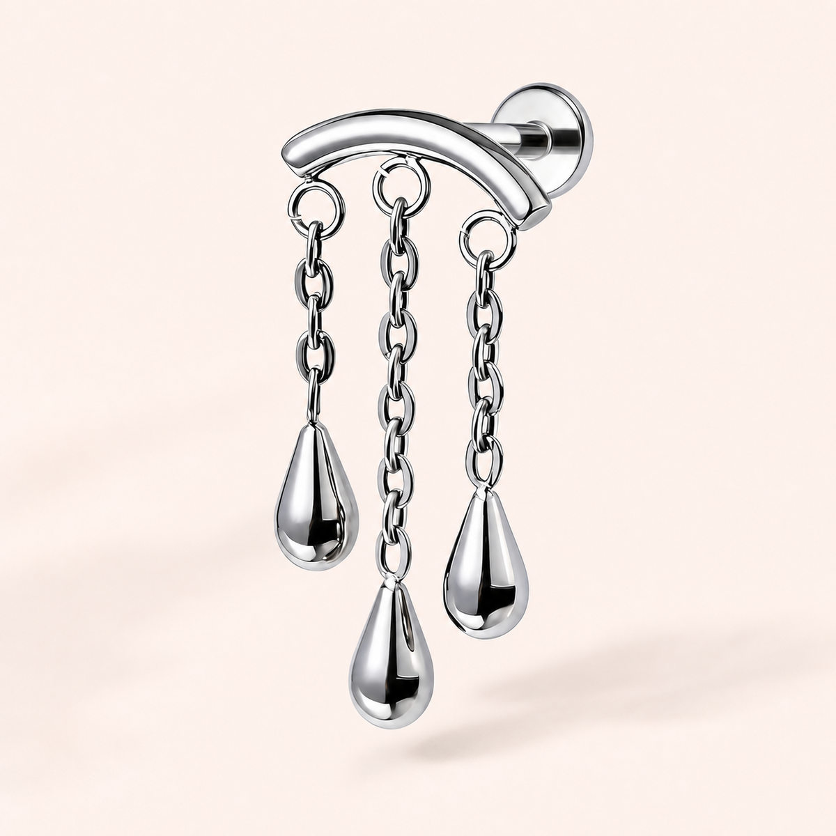 ASTM F136 Titanium Flat Back - Silver, Threadless, 16G, 1.2 x 6+4 mm — primary product image (P-FB-0130-S01)