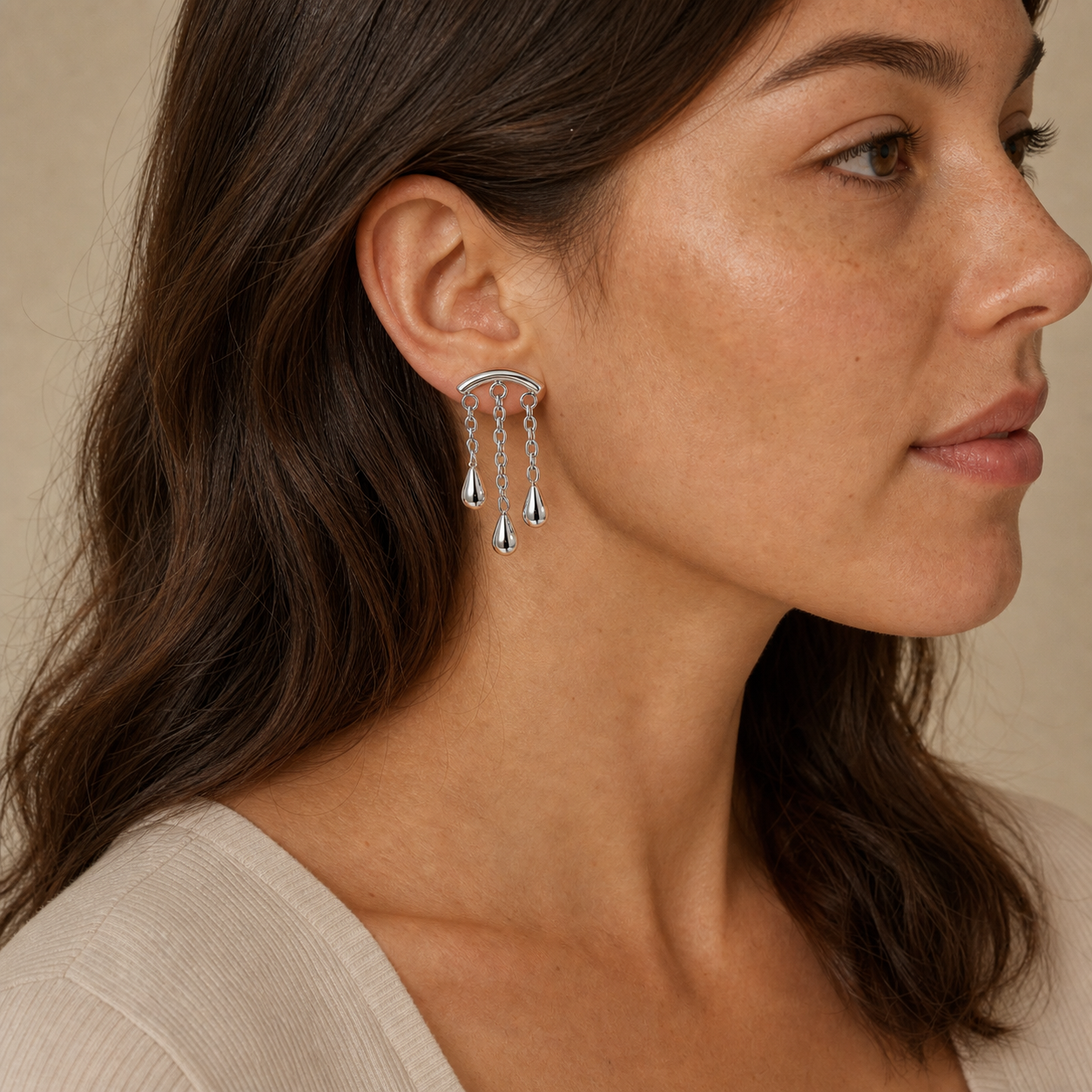 ASTM F136 Titanium Flat Back - Silver, Threadless, 16G, 1.2 x 6+4 mm — wearing view four (P-FB-0130-S01)