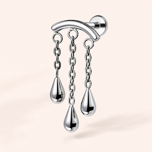 ASTM F136 Titanium Flat Back - Silver, Threadless, 16G, 1.2 x 6+4 mm — primary product image (P-FB-0130-S01)