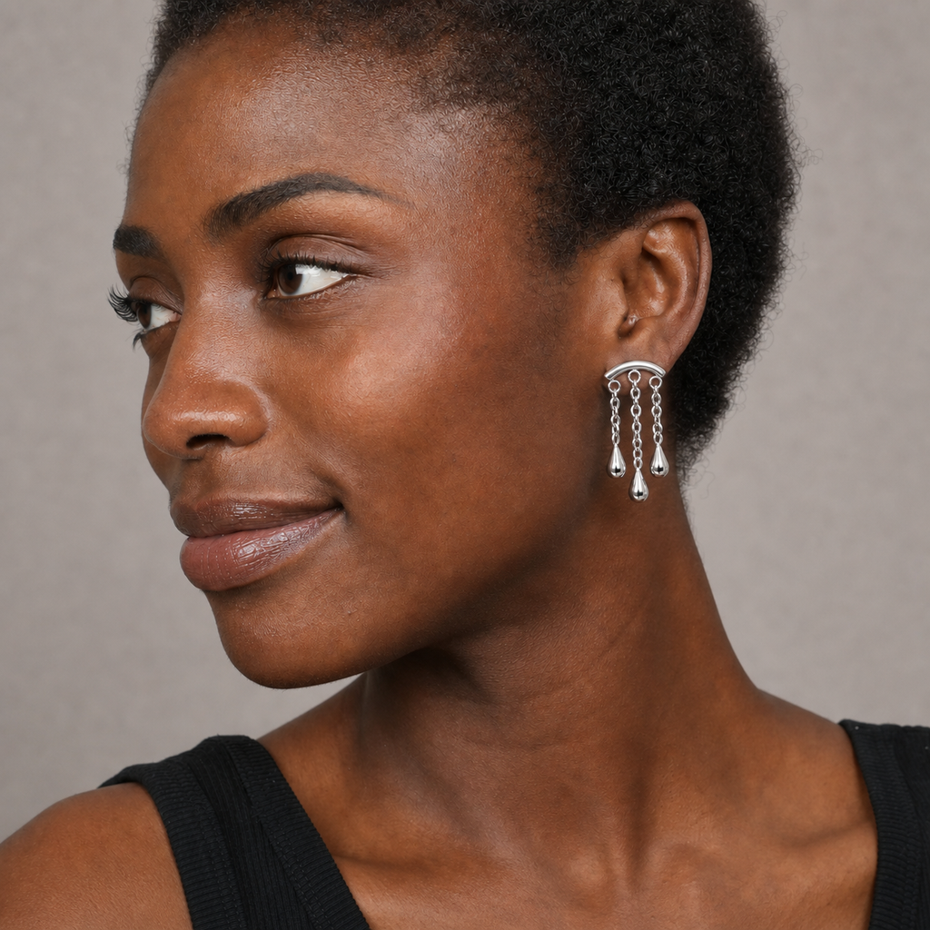 ASTM F136 Titanium Flat Back - Silver, Threadless, 16G, 1.2 x 6+4 mm — wearing view five (P-FB-0130-S01)