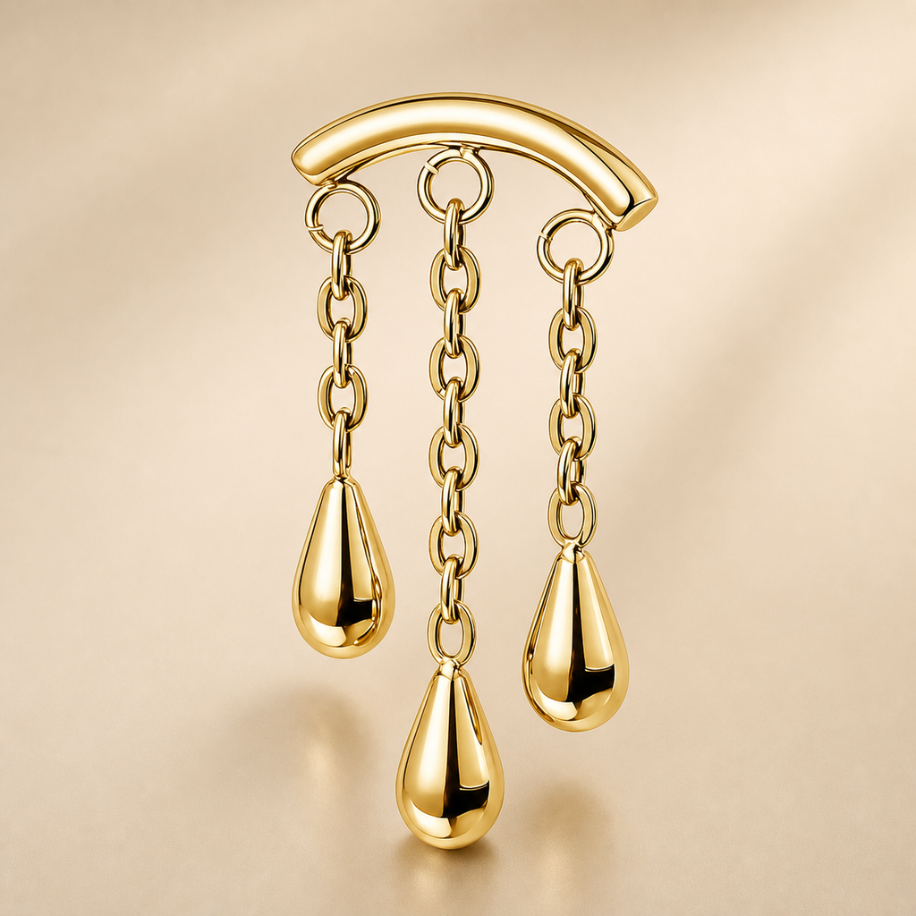 ASTM F136 Titanium Flat Back - Gold, Threadless, 16G, 1.2 x 6+4 mm — primary product image (P-FB-0131-G01)