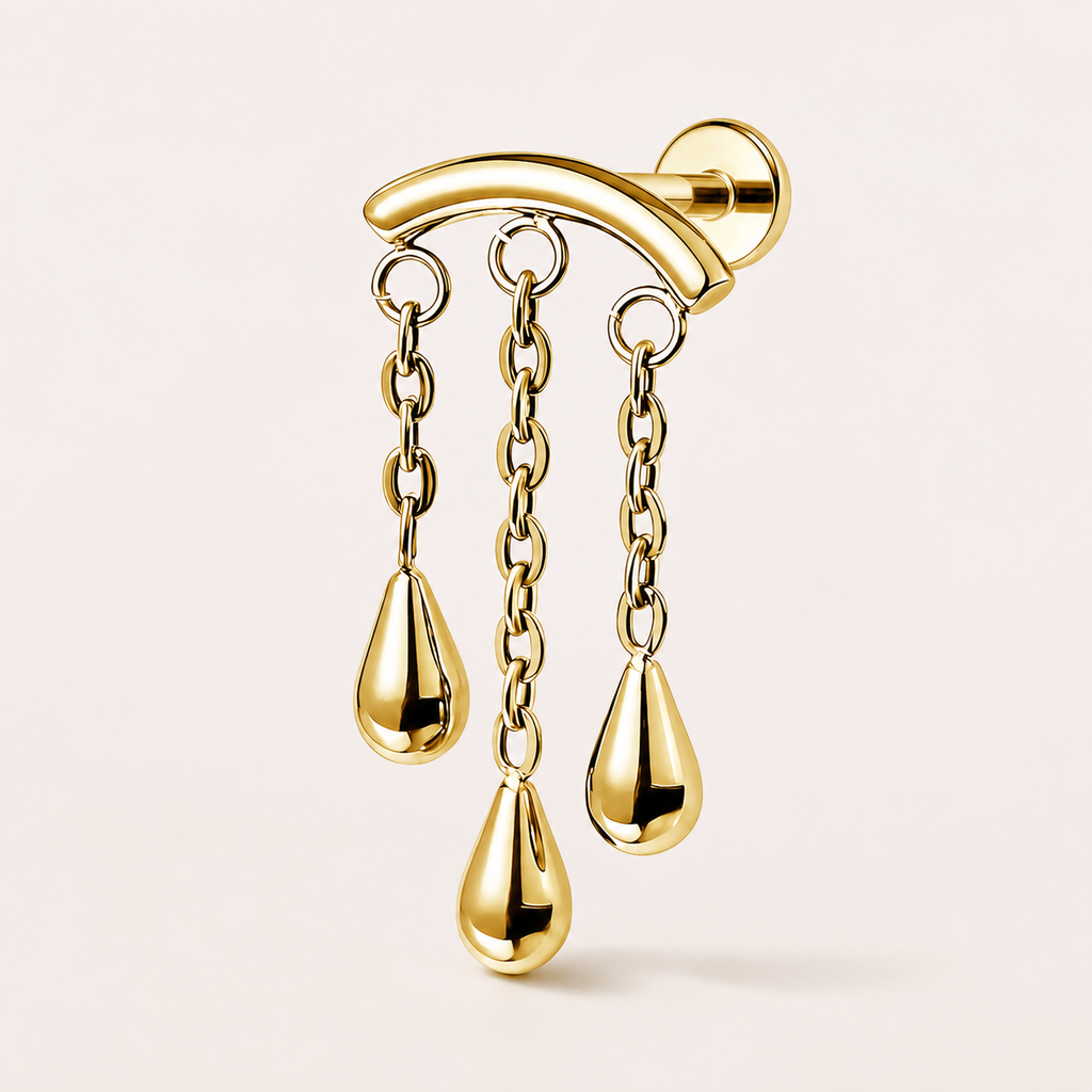 ASTM F136 Titanium Flat Back - Gold, Threadless, 16G, 1.2 x 6+4 mm — primary product image (P-FB-0131-G01)