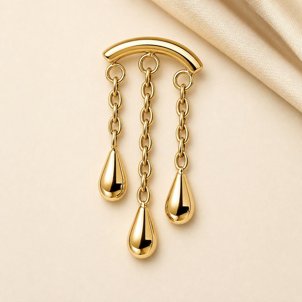 ASTM F136 Titanium Flat Back - Gold, Threadless, 16G, 1.2 x 6+4 mm — styled flat lay (P-FB-0131-G01)