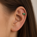 EMCZ ASTM F136 Titanium Flat Back - Gold, Threadless, 16G, 1.2 x 8+4 mm — wearing view four (P-FB-0135-G01)