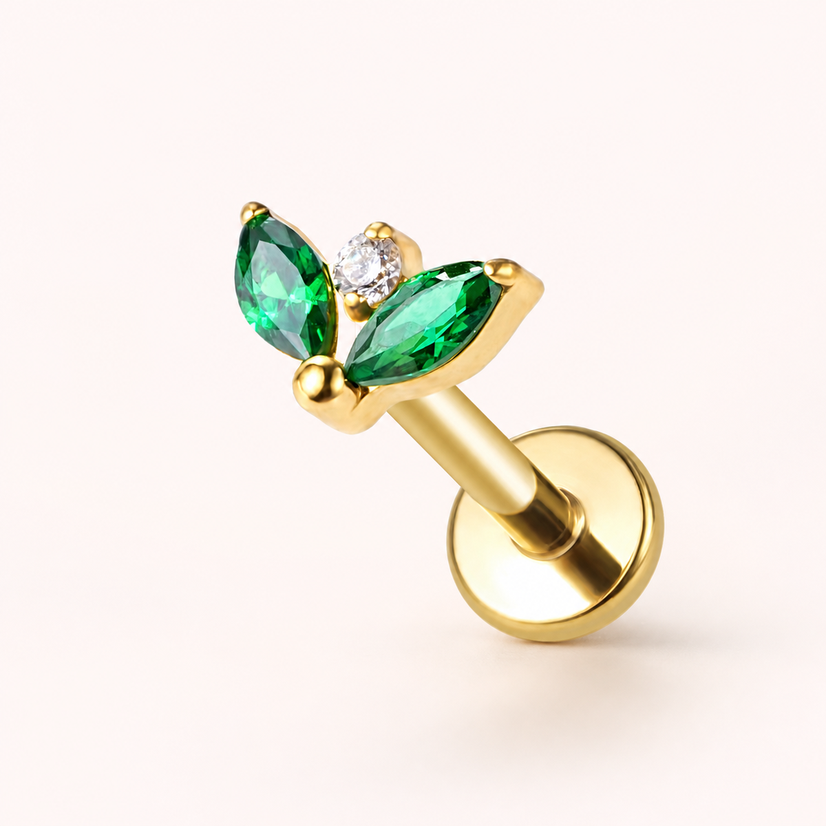 EMCZ ASTM F136 Titanium Flat Back - Gold, Threadless, 16G, 1.2 x 8+4 mm — primary product image (P-FB-0135-G01)