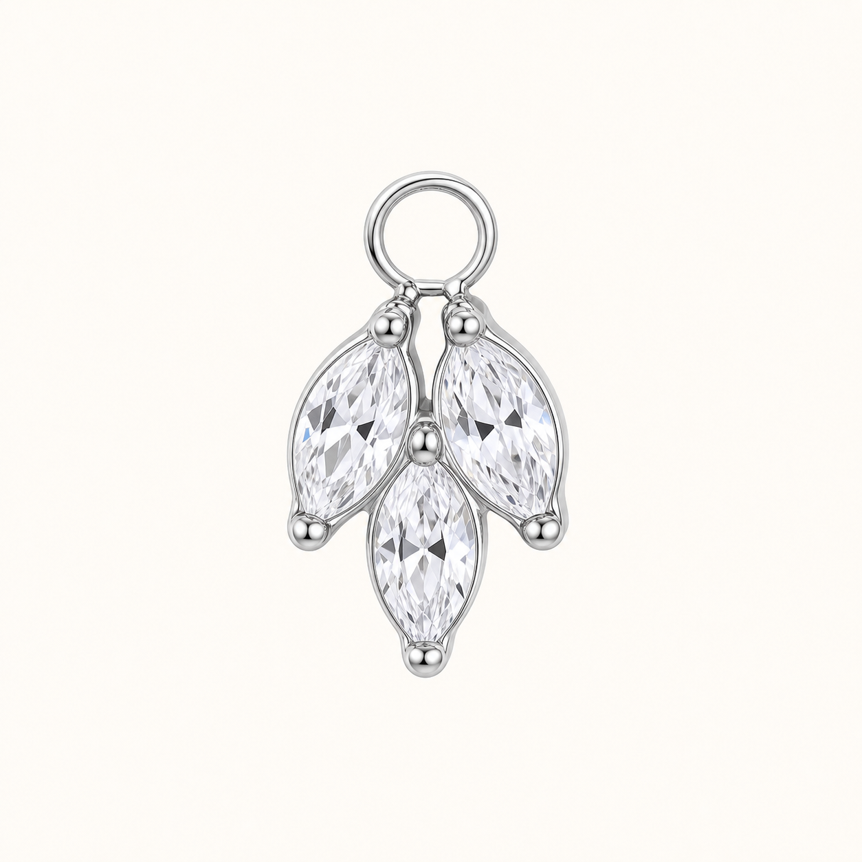 Clear CZ ASTM F136 Titanium Flat Back - Silver, Internally Threaded, 16G, 1.2 x 6 mm — primary product image (P-FB-0140-S01)