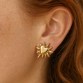 ASTM F136 Titanium Flat Back - Gold, Threadless, 16G, 1.2 x 6+4 mm — wearing view four (P-FB-0143-G01)