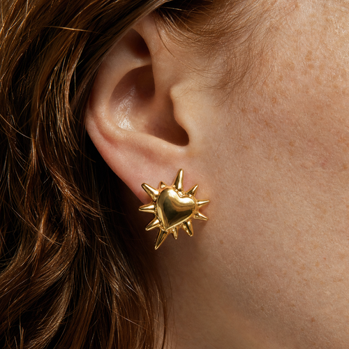 ASTM F136 Titanium Flat Back - Gold, Threadless, 16G, 1.2 x 6+4 mm — wearing view two (P-FB-0143-G01)