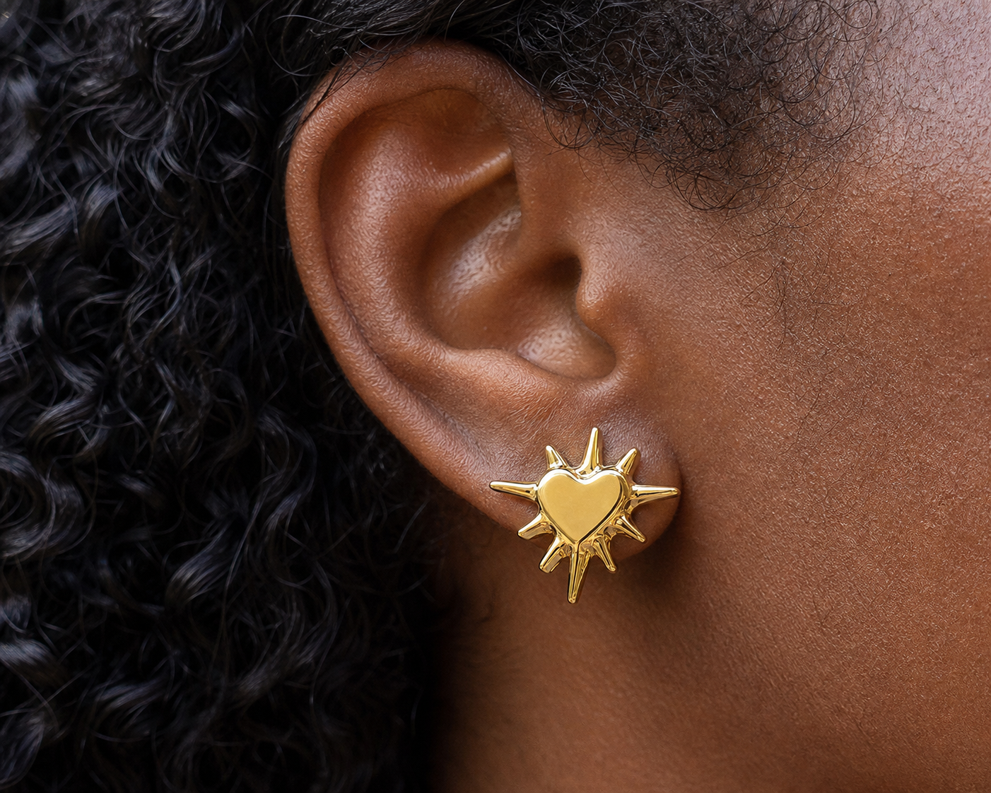 ASTM F136 Titanium Flat Back - Gold, Threadless, 16G, 1.2 x 6+4 mm — wearing view six (P-FB-0143-G01)