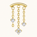 Clear CZ ASTM F136 Titanium Flat Back - Gold, Internally Threaded, 16G, 1.2 x 6+4 mm — primary product image (P-FB-0144-G01)