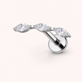 Clear CZ ASTM F136 Titanium Flat Back - Silver, Internally Threaded, 16G, 1.2 x 8+4 mm — primary product image (P-FB-0147-S01)