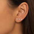 Clear CZ ASTM F136 Titanium Flat Back - Gold, Internally Threaded, 16G, 1.2 x 8+4 mm — wearing view four (P-FB-0148-G01)