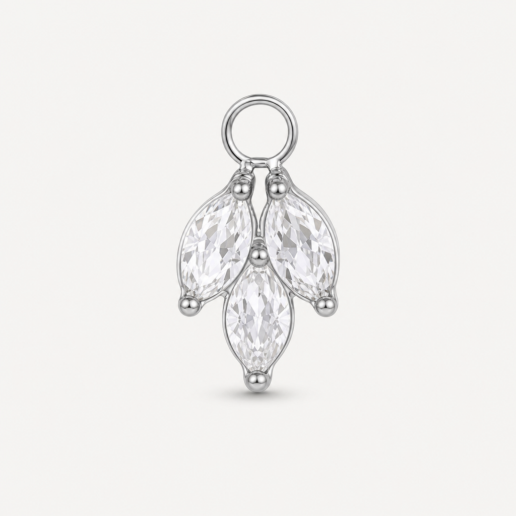 Clear CZ ASTM F136 Titanium Flat Back - Silver, Internally Threaded, 16G, 1.2 x 6 mm — primary product image (P-FB-0149-S01)