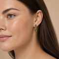 Green ASTM F136 Titanium Flat Back - Gold, Internally Threaded, 16G, 1.2 x 6 mm — wearing view four (P-FB-0151-G01)