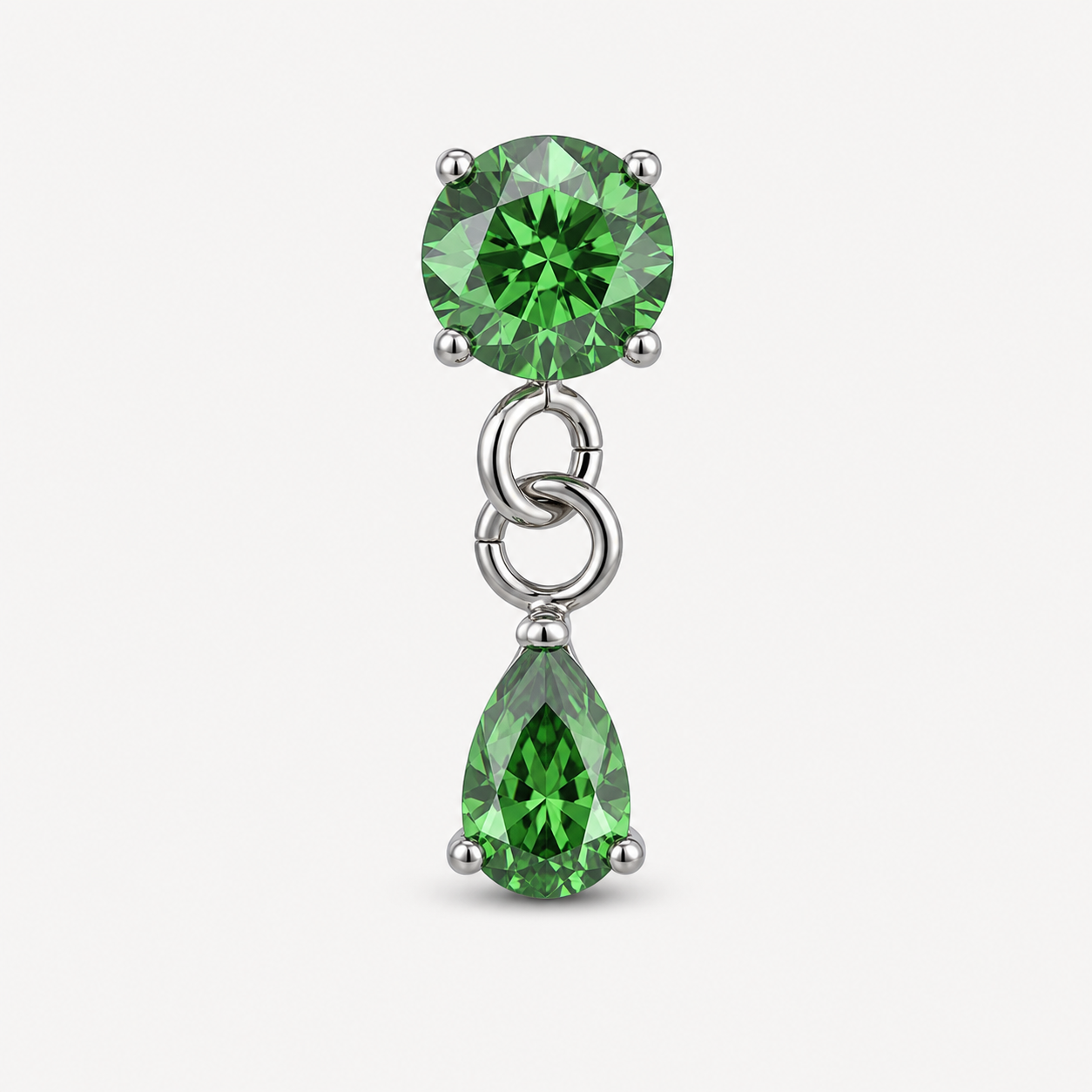 Green ASTM F136 Titanium Flat Back - Silver, Internally Threaded, 16G, 1.2 x 6 mm — primary product image (P-FB-0152-S01)
