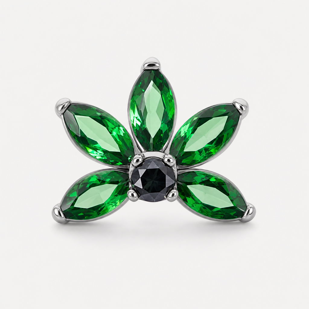 Green ASTM F136 Titanium Flat Back - Silver, Internally Threaded, 16G, 1.2 x 8 mm — primary product image (P-FB-0154-S01)
