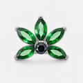 Green ASTM F136 Titanium Flat Back - Silver, Internally Threaded, 16G, 1.2 x 8 mm — primary product image (P-FB-0154-S01)
