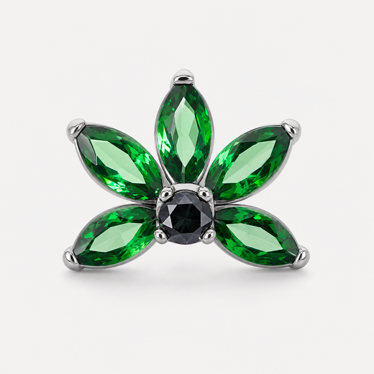 Green ASTM F136 Titanium Flat Back - Silver, Internally Threaded, 16G, 1.2 x 8 mm — primary product image (P-FB-0154-S01)